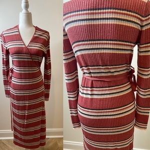 Eva Mendez pink Glitter Wrap dress